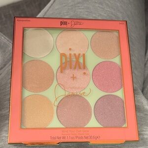 Pixi + Denise Glow Palette with Cream, Pink, and Gold Shades